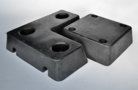 Trapezium form rubber buffers