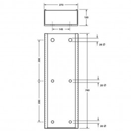 3 Part Dock Bumper Back Plate 770L x 270W x 120H at Polymax