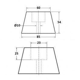 Cylindrical Bumper 85D x 54H  Technical Drawing