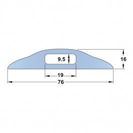 Dome Medium Cable Cover 9000L x 76W x 16H (1 Channel, 19mm x 9.5mm) at Polymax