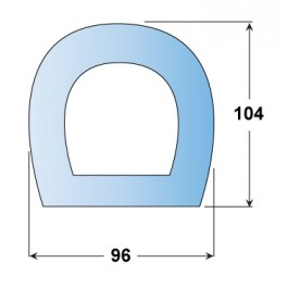 Standard Rubber D-Fender 1000L x 96W x 104H