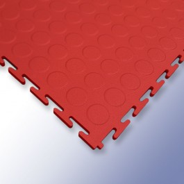 VIGOR Interlocking Studded Tile Red 500mm x 500mm x 7mm at Polymax