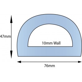 White PVC D-Fender 6000L x 76W x 47H  at Polymax