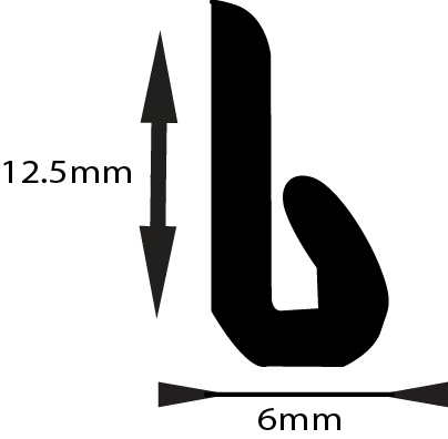 Soft Profiles To Suit 0.5 - 1.5mm P404 60 ShA Black