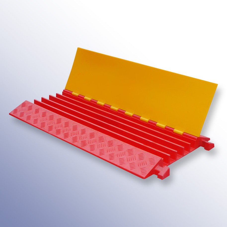 Polyurethane Extra Strength Cable Protector 900L x 500W x 55H (5 Channels, 42mm x 42mm, 40 Tonnes) 