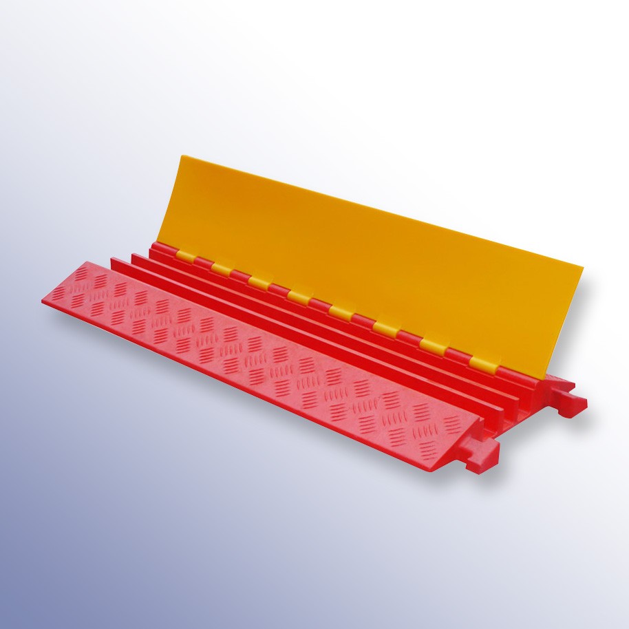 Polyurethane Extra Strength Cable Protector 900L x 500W x 75H (3 Channels, 65mm x 65mm, 40 Tonnes) 