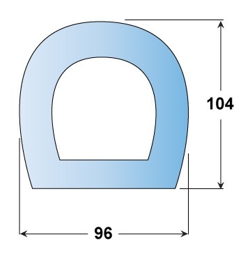 Standard Rubber D-Fender 1000L x 92W x 95H