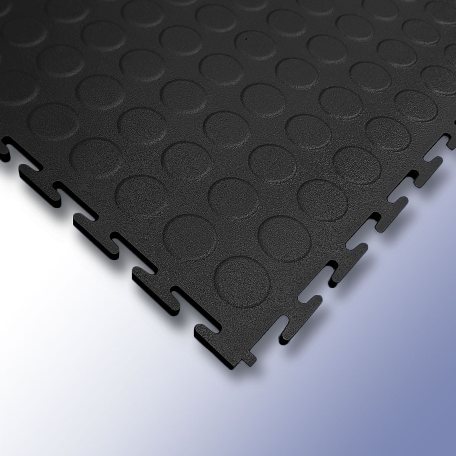 VIGOR Interlocking Studded Tile Black 500mm x 500mm x 7mm