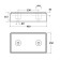 High Visibility 2 Fixings Back Rubber Element 450L x 250W x 100H Technical Drawing