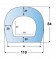 Standard Rubber D-Fender 2500L x 96W x 84H  Technical Drawing